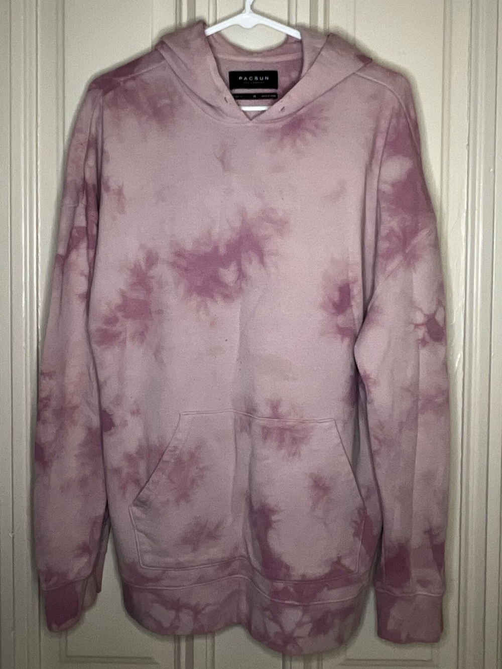 PacSun Men’s Pink Tie-Dye Crewneck Hoodie